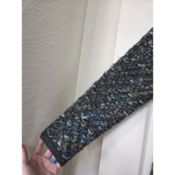 Moth Anthropologie Keavey Wool Mohair Blend Blue Chunky Cardigan Sweater, Small - Picture 6 of 15